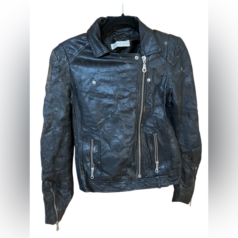 Whistles Black Leather Jacket